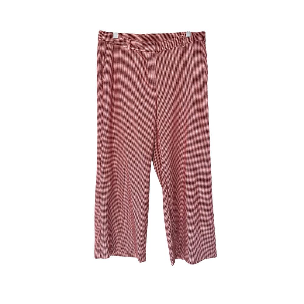 J. Jill Red Gingham Office Career‎ Work Office Cropped Trouser Pants Size 10